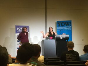 “So Halo 4 looked really pretty but my life was AWFUL…” @caitie talking about the realities of performance trade-offs. #yow16 https://t.co/yO3bltpAxp