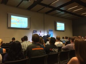 So many people taking notes in @thepaulrayner’s excellent EventStorming talk! #yow16 https://t.co/GUa8CmdFWl