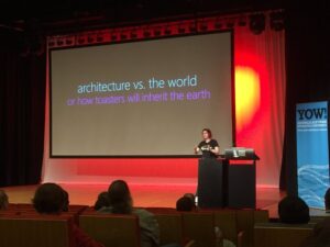 “Threat landscape. Horrible word. Sounds very hipster. But the toasters are coming…” @lady_nerd #yow16 https://t.co/cotPZXEY2J