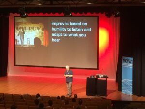 The secret to leading engineering teams is to… take a clowning class? Yeah, I’ll buy that. @billwscott #yow16 https://t.co/5CVjnYphZe