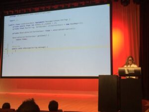 Live coding from @trisha_gee! “Because Danger is my middle name… No, it’s not. It’s Mary.” 😂 #yow16 https://t.co/nxxqDKOJlh