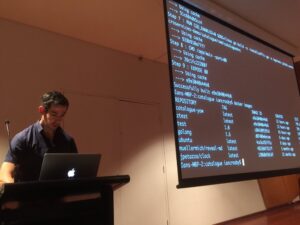 Live demo! “It runs really fast because it’s all from cache, because I. don’t. trust. conference. wi-fi.” Wisdom from @IanDCrosby #yow16 https://t.co/yspfayZNXI