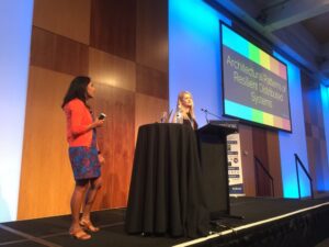 The fabulous @GRobilliard introducing @randommood for her talk on the architectural patterns of distributed systems. #yow16 https://t.co/gOoVP7y51r