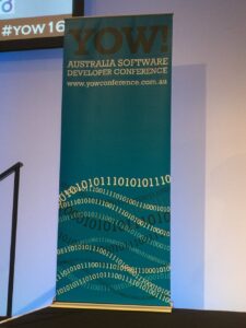 Just realised the design of the @yow_oz banner is very thematically relevant for my talk this afternoon! #strandsofbinary #yow16 https://t.co/V3z7gWiFCz