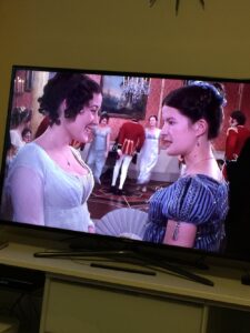 Realisation: the Bennet girls (except Jane) are wearing the same dresses at the first two parties. Shows their relative poverty? https://t.co/jQNH35YFUe