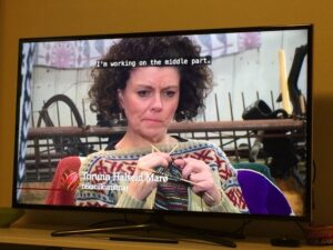 Torunn came to chew gum and knit like the wind. And she’s almost out of gum. #knittv https://t.co/O24CnB4teZ