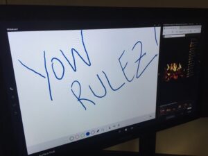 I couldn’t resist doing some @yow_conf graffiti on the giant Surface in @readify’s office! #SydMobNet https://t.co/1FKejYxcez