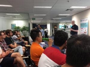 It’s nice and cool in @4mationSydney as @Meligy kicks off tonight’s #ngsyd meetup! Nice crowd too. https://t.co/cpXOlJOp0V