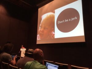 Listen to Evil Baby - don’t be a jerk and steal other people’s images. @keandrews #lca2017 https://t.co/aEHNCQt6rR