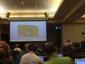 Bob Powers talking about IoTuZ and how it came to be. Wow, KiCad is pretty cool. Jaws are dropping. #lca2017 https://t.co/bdMkuAGqK1