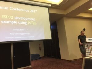 Now @geekscape is explaining how to actually program the IoTuZ we built! #lca2017 https://t.co/o0eIIwdNe0