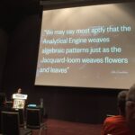 “We may say most aptly that the Analytical Engine weaves algebraic patterns just as the Jacquard-loom weaves flowers and leaves.” 💖 #lca2017 https://t.co/xbKrgwk6M3