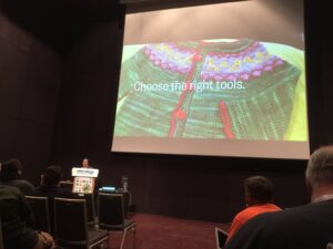 Choosing the right yarn as a metaphor for using the right tools in tech. 💯 #lca2017 https://t.co/mCjVprqLJc