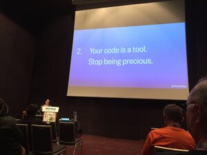 Lessons that tech can learn from knitting. Great talk, @NatDudley! #lca2017 https://t.co/dQRsL4FUg9