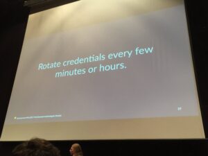 Three R’s of security: Rotate, Repave, and Repair. #lca2017 https://t.co/UREIRjXbCv