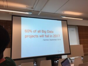 .@lgarulli starts his talk with a stark warning: 60% of Big Data projects will fail in 2017. @OrientDB @pivotallabs https://t.co/OG9zAuDmf5