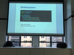 Heh. @HuwASP trained a neural network on Shakespeare. #FPSyd https://t.co/r0ibtDIMfK