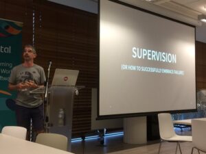 Learning about supervision, robustness, links, Erlang, Elixir and more from Nick Gunn. #elixirsyd https://t.co/JNuSLz5kwK