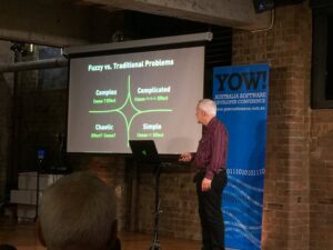 Fred is giving us a great intro to the Cynefin Framework as part of his talk! https://t.co/1sHMiZCQ2O #yownight https://t.co/S4yjscEyIy