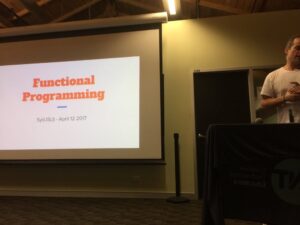 Intro to functional programming from @alex_karolis. YES! #SydJS https://t.co/wMJ3nw0dcp