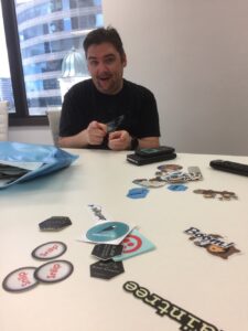 A catch up with @DeveloperSteve always involves a sticker swap… https://t.co/f5t6nbDRmQ