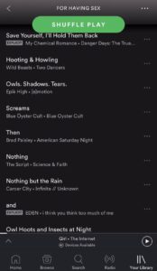 RT @NicSampson: A lot of people have been asking about my infamous playlist for having sex so here you go 😉 https://t.co/phjhB8VHBF