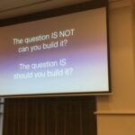 The question for startups is not CAN you build it, but SHOULD you. Now why does that advice feel familiar… 😂 @AshleyAitken #yowwest https://t.co/Hvrn7WCYjs