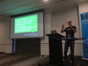 Conway’s Law isn’t just a retrospective curiosity. Flexibility of organisation can help you make your design better in the future. #yowwest https://t.co/3qcGG7uSTS