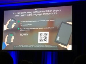 Demo of Azure live translation service, which could be a game changer for those in the events business. #MSBuildTour https://t.co/PXKJvdgyyf