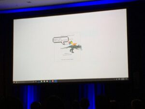 Every release should be heralded by an animated dinosaur ridden by a ninja cat. 💯 #MSbuildtour https://t.co/lIHNyQHkR7