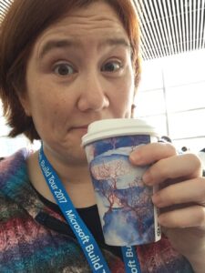 The coffee cups have art on them. This pleases me. #MSBuildTour https://t.co/1xRUK5CrSj