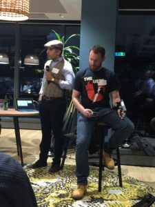 Wow. It’s not every meetup where you see a working exoskeleton demo! @visospace #immersive https://t.co/QBH9aInRW9