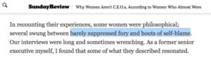 Why Women Aren’t C.E.O.s, According to Women Who Almost Were https://t.co/eXWCFYxitL - "Barely Suppressed Fury" will be my band's 1st album. https://t.co/ZtOEAikaRH