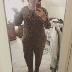 Leopard print footie pajamas? RAWR. Find of the century at my Grandma's garage sale. 😂 https://t.co/DZ2XgxgIaB https://t.co/thpz68D8NS