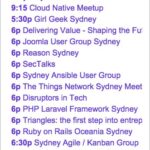 Looking at upcoming tech meetups, and damn, Sydney is so fragmented. There are fully SEVENTEEN meetups happening on the 12th. 😕 https://t.co/pVUd11PvY0