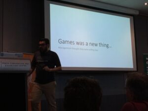 The takeaway for @cprieto’s talk: Atari failed because games were so new, they treated them like toys. See also: Virtual Reality. #dddperth https://t.co/Pv98ny8IH6