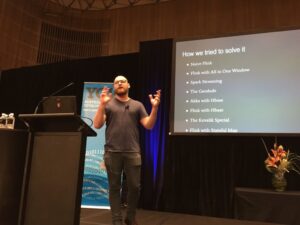 Roman from @QuantiumAU walking us through a “simple” conversion from batch processing to streaming. “We thought it would be fun!” 😂 #YOWData https://t.co/VrKAfilnFy