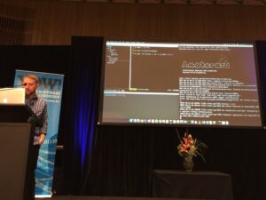 Live coding! @YRodenski is giving us a demo of using Apache Amaterasu to deploy a data pipeline. #YOWData https://t.co/BARGzeWRtV