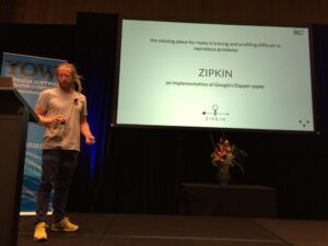 The beard is back! @mck_sw is talking to us about Zipkin and the need for tracing across systems. #YOWData https://t.co/gqFm1Z6ytd