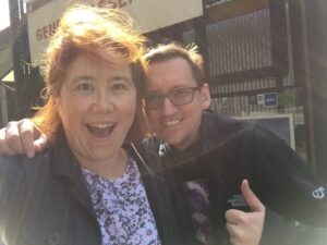 Actual proof that @evanderkoogh and I were in the same place at the same time. Briefly. And it was windy. 🌬😁😁 https://t.co/fin93YcGDA