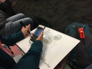 Live coding is happening by @mootpointer, but once again I am distracted by the excellent sketch noting by @sammy_lee12… #YOWconnected https://t.co/dXNyXVpVwG