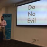 A final admonition from @mootpointer to Do No Evil. Don’t build ML systems that encode biases or could be easily misused. #YOWconnected https://t.co/JumZZK96Tu