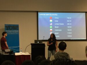 My old @canva colleagues @shipra_ships and @jeamesbone talking i18n at #YOWConnected. (Using @canva to present too!) #dogfooding https://t.co/MuFzh132ZM