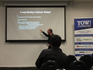 Practical example for using 2-way binding to build a colour-picking spinner widget. @mklin #YOWConnected https://t.co/xmMuW5eEeD