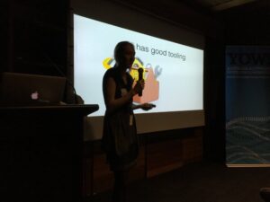 Since it’s from @jetbrains, you know that the tooling for @kotlin is going to be good! @sveta_isakova #yownight https://t.co/izSnDYnSir