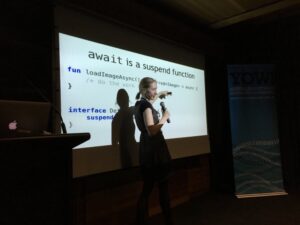 “Kotlin has a suspend function, but it doesn’t SUSPEND FUN!” 😂 @sveta_isakova cracking up the crowd. #yownight https://t.co/rT69eo8RYk