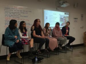 Hearing from the panellists. A lot of them came to games via art, music. A few started their own companies! #womeningamedev https://t.co/oXIjgDSq2g