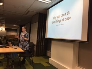 Now to hear why you can’t do two things at the same time. “More for the guys in the audience…” 😂 @jsscclr @NodeSydney https://t.co/Tq2HqpAlXd