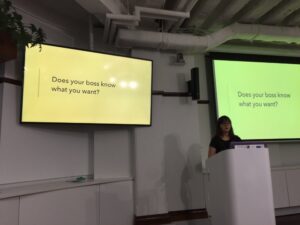 Lucy’s asking hard questions. What skills do you use that others don’t? Does your boss know your goals? @lucykbain #ggdsyd https://t.co/gBdNvNorXB