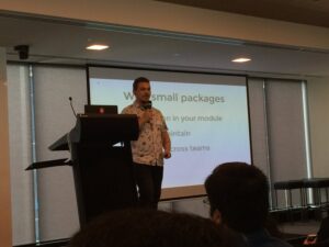 Lots of good tips from @willmendesneto as he walks us through best practices for shared modules in Angular. #devfest17 @gdgmelbourne https://t.co/KUnOQ2rVdC